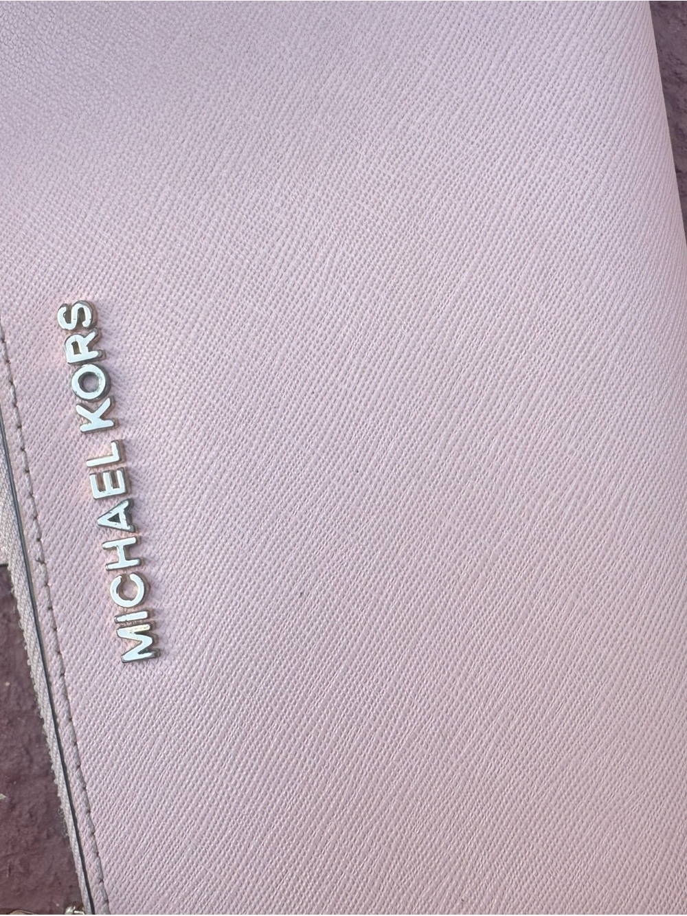 Michael Kors Blush Pink Pebbled Leather Shoulder Bag Gold Accent with wallet - Picture 5 of 7
